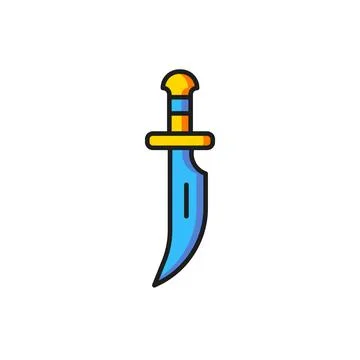 Color Dagger icon isolated on white background. Knife icon. Sword with shar.. Illustrazione stock