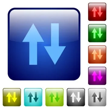 Color data traffic square buttons Illustrazione stock