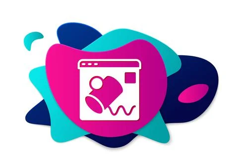 Color Data visualisation icon isolated on white background. Abstract banner with 스톡 일러스트