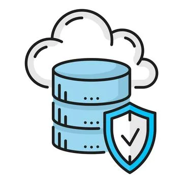 Color database, network server, cloud storage icon Illustrazione stock