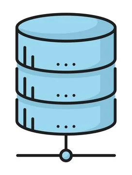 Color database, network server, cloud storage icon Stock Illustration