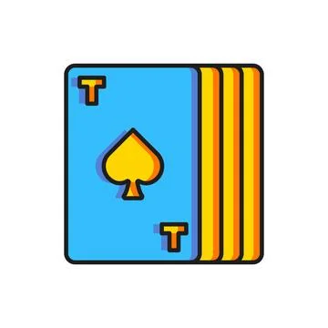 Color Deck of playing cards icon isolated on white background. Casino gambl.. Stock Illustration