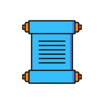 Color Decree, paper, parchment, scroll icon icon isolated on white backgrou.. Illustration