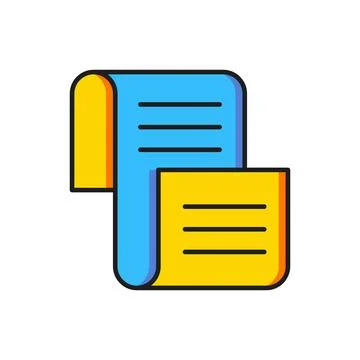 Color Decree, paper, parchment, scroll icon icon isolated on white backgrou.. Иллюстрация