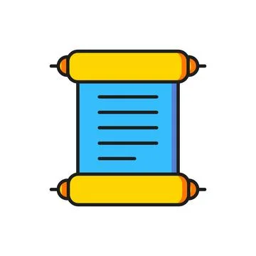 Color Decree, paper, parchment, scroll icon icon isolated on white backgrou.. Stock Illustration