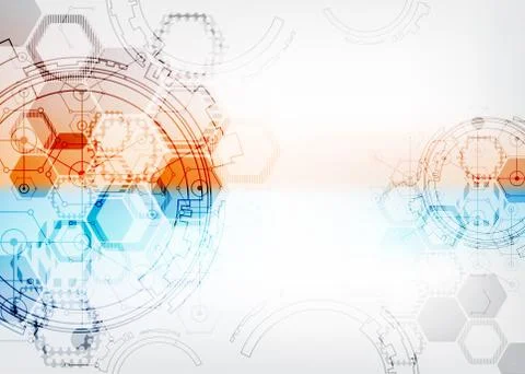 Color design layout. Abstract technology project. Illustrazione stock