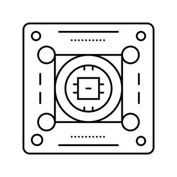 Color detection sensor line icon vector illustration Stock Illustration