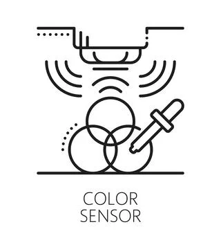 Color detector smart sensor line icon or symbol Stock Illustration