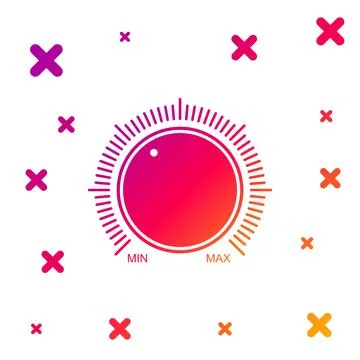 Color Dial knob level technology settings icon on white background. Volume Stock Illustration