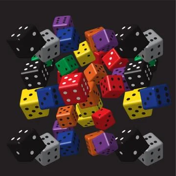 Color Dice Pattern Illustrazione stock