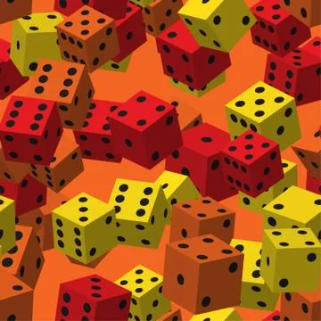 Color Dice Seamless Pattern Illustrazione stock