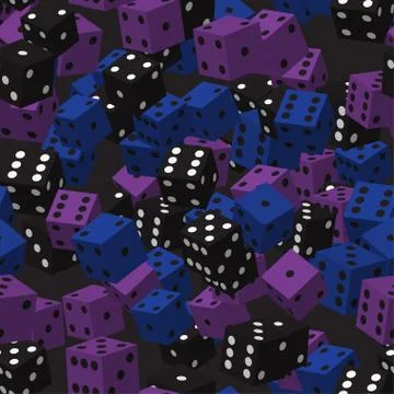 Color Dice Seamless Pattern Stock-Illustration