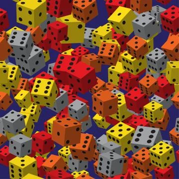 Color Dice Seamless Pattern Stockillustratie