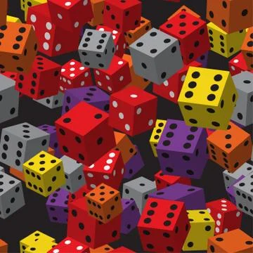 Color Dice Seamless Pattern Stockillustratie