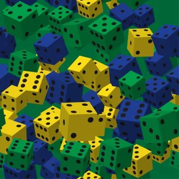 Color Dice Seamless Pattern Stock-Illustration