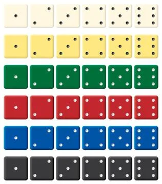 Color dices set. Stock Illustration