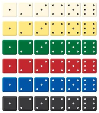 Color dices set. Stock Illustration