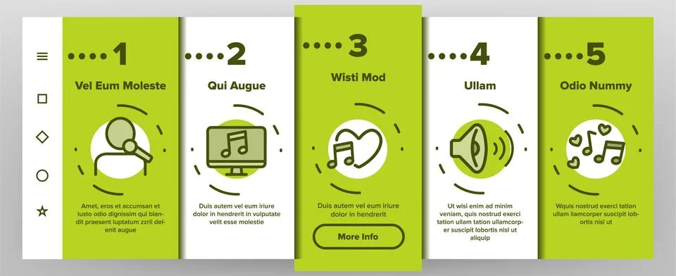 Color Different Singing Vector Onboarding Ilustración de archivo