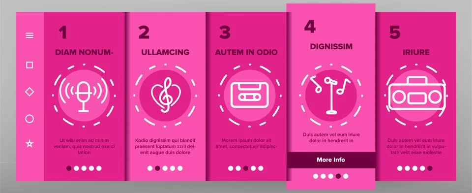 Color Different Singing Vector Onboarding Ilustración de archivo