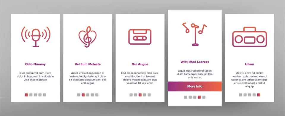 Color Different Singing Vector Onboarding 스톡 일러스트