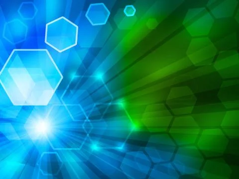 Color digital abstract bokeh background with rays Stock Illustration