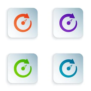 Color Digital speed meter icon isolated on white background. Global network high Stock Illustration