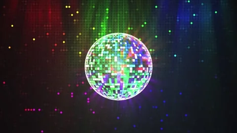 Color Disco Ball with Light Rays Stock Footage 322033153