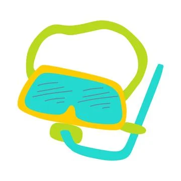 Color Diving mask icon. Flat design style modern Vector illustration Isolated Stock Illustration
