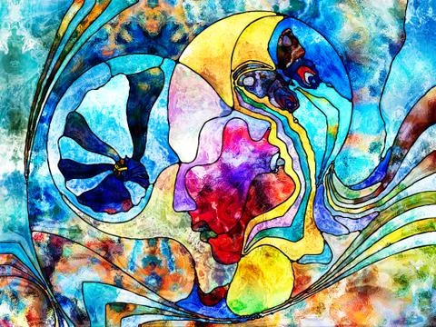 Color Division Composition Stock Illustration