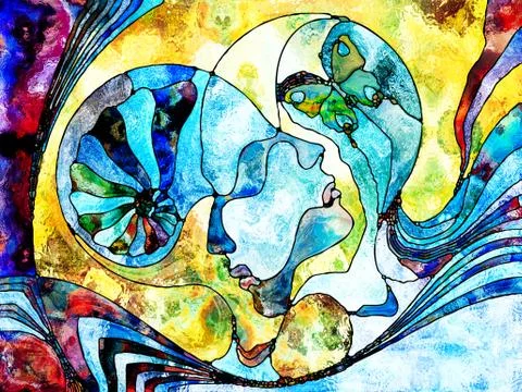 Color Division Composition Stock Illustration