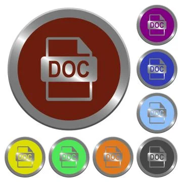 Color DOC file format buttons Illustrazione stock