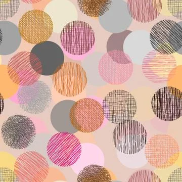 Color doodle in circle shape with seamless background. Stock Illustration