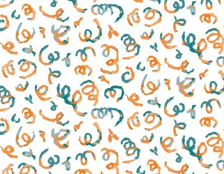Color doodle line pattern on a transparent background, vector design, seaml.. Stock Illustration