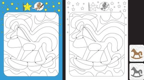 Color by dot worksheet Stock Illustration