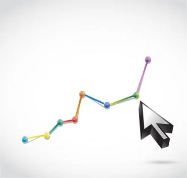 Color dots graph and cursor illustration design Stock Illustration