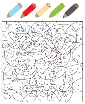 Color the Dots Visual Game Stock Illustration