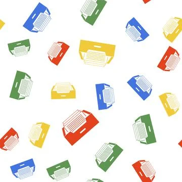 Color Drawer with documents icon isolated seamless pattern on white background Stock Illustration