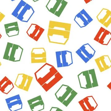 Color Drawer with documents icon isolated seamless pattern on white background Stock Illustration