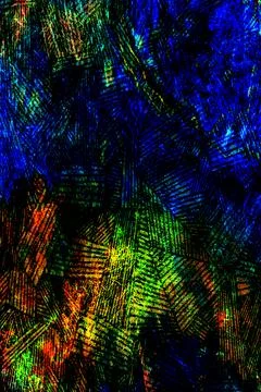 Color-drenched abstract composition with tightly packed hatch lines in blue Stock Photos