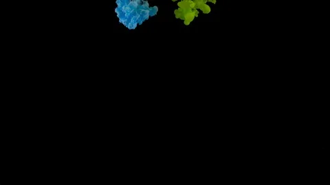 Color drop underwater creating a silk drapery. Ink swirling underwater Stock Footage 95033809