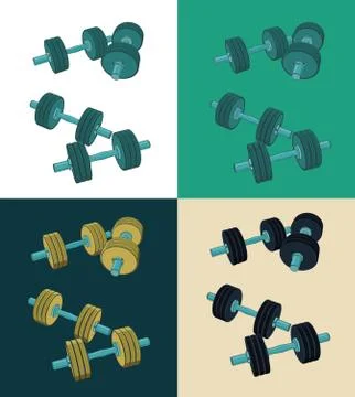 Color dumbbells Set Stock Illustration