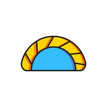 Color Dumpling icon isolated on white background. Traditional chinese dish... Stock Illustration