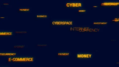 Color E-Commerce Words Fast Loop Glitch Stock Footage 123238828