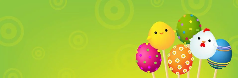 Color easter banner Stock Illustration