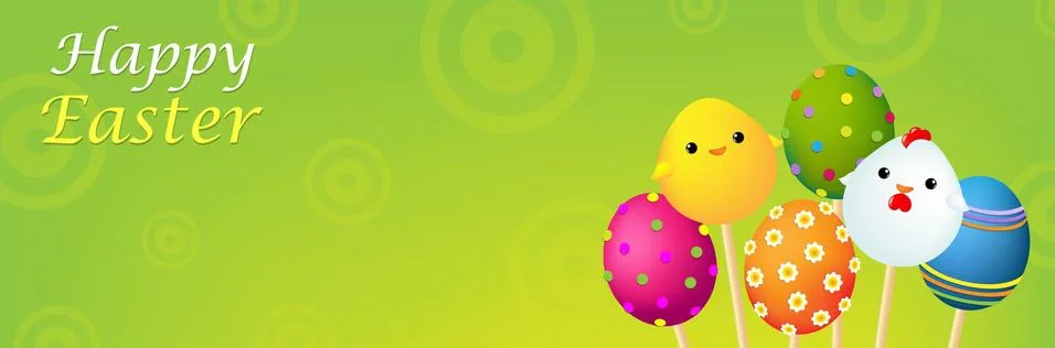 Color easter banner Stock Illustration