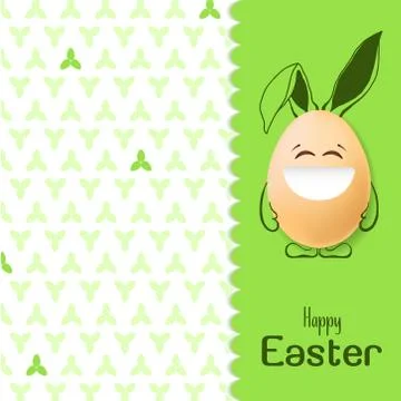 Color Easter card with realistic eggs and hand-drawn elements. Stock Illustration