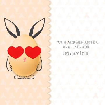 Color Easter card with realistic eggs and hand-drawn elements. Illustrazione stock