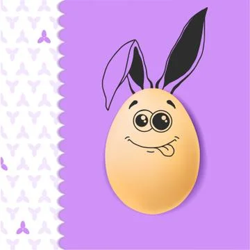 Color Easter card with realistic eggs and hand-drawn elements. Stockillustratie