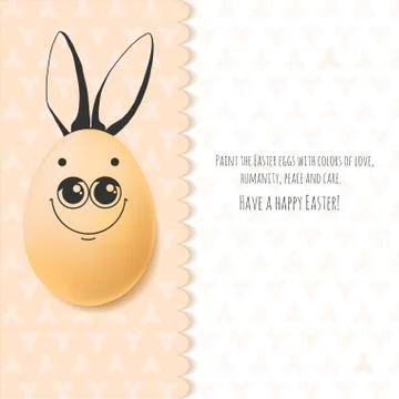 Color Easter card with realistic eggs and hand-drawn elements. Illustrazione stock