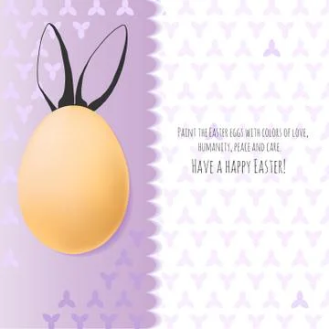 Color Easter card with realistic eggs and hand-drawn elements. 库存插图